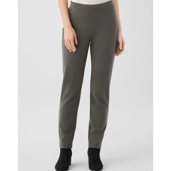 Eileen Fisher $218 Washable Flex Ponte Ankle Pants Grove Gray Medium NEW